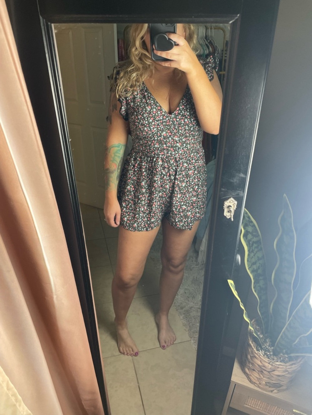 Trixxi grey Mini Romper Floral Print
